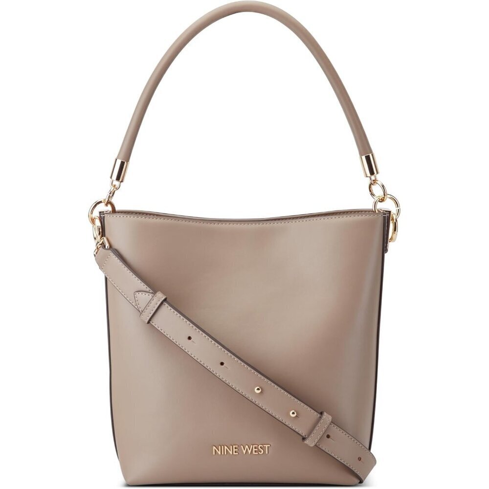 Donella Faux Leather Bucket Crossbody Bag Womens Adjustable Zipper